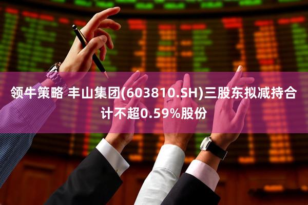 领牛策略 丰山集团(603810.SH)三股东拟减持合计不超0.59%股份
