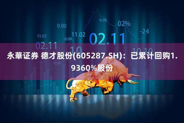 永華证券 德才股份(605287.SH)：已累计回购1.9360%股份